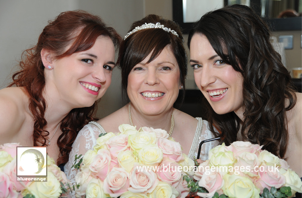 Bride and bridesmaids – Denham Grove wedding venue, Bucks