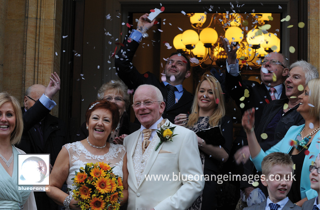 Hunton Park front door confetti photo