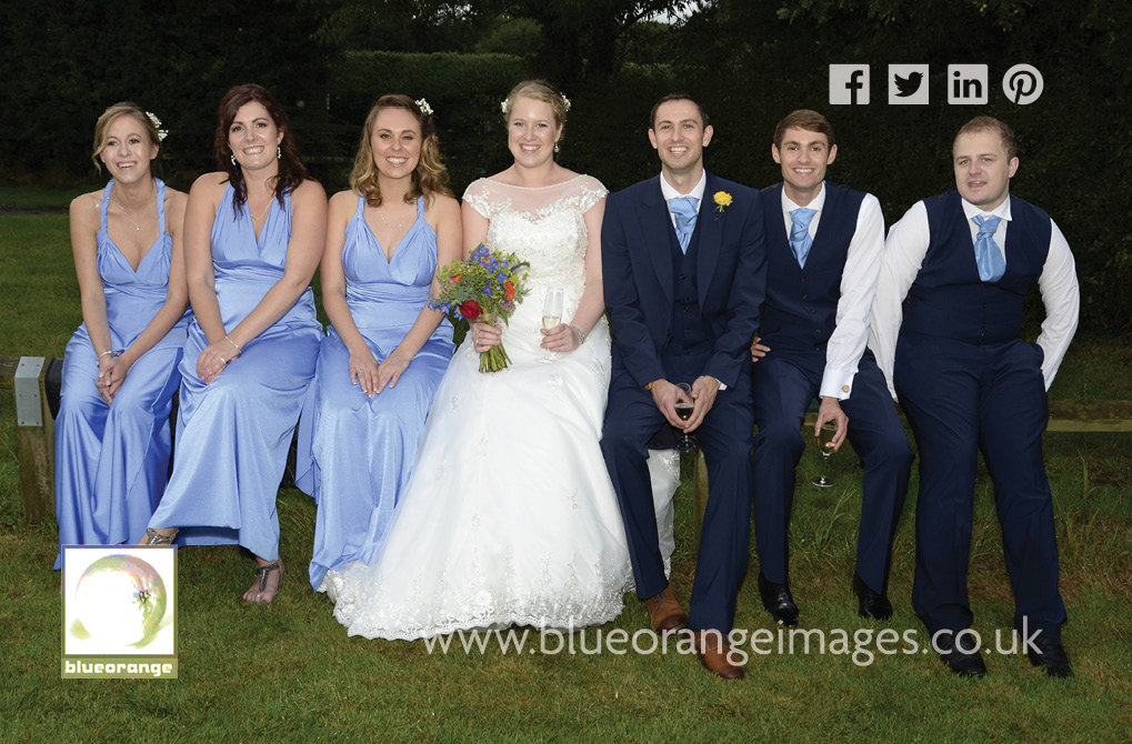 Katriona & Nick’s wedding party, bride, bridegroom, bridesmaids and best men