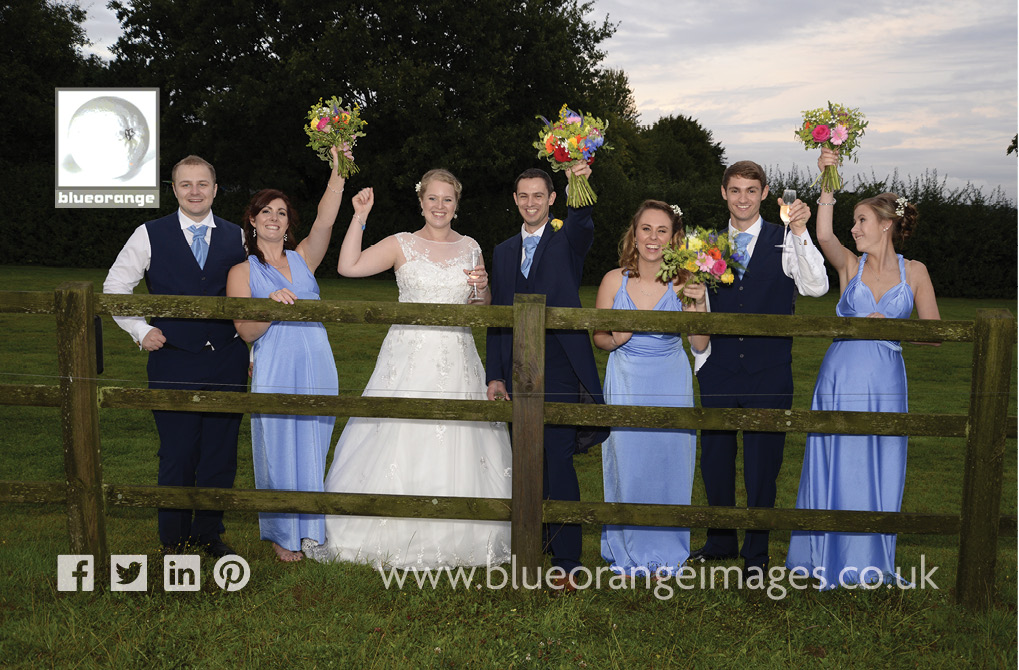 Katriona & Nick’s wedding party, bride, bridegroom, bridesmaids and best men