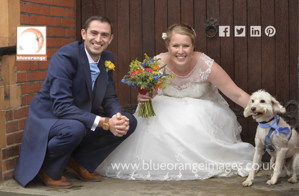 Katriona, Nick & Rumble the dog, a St Albans wedding