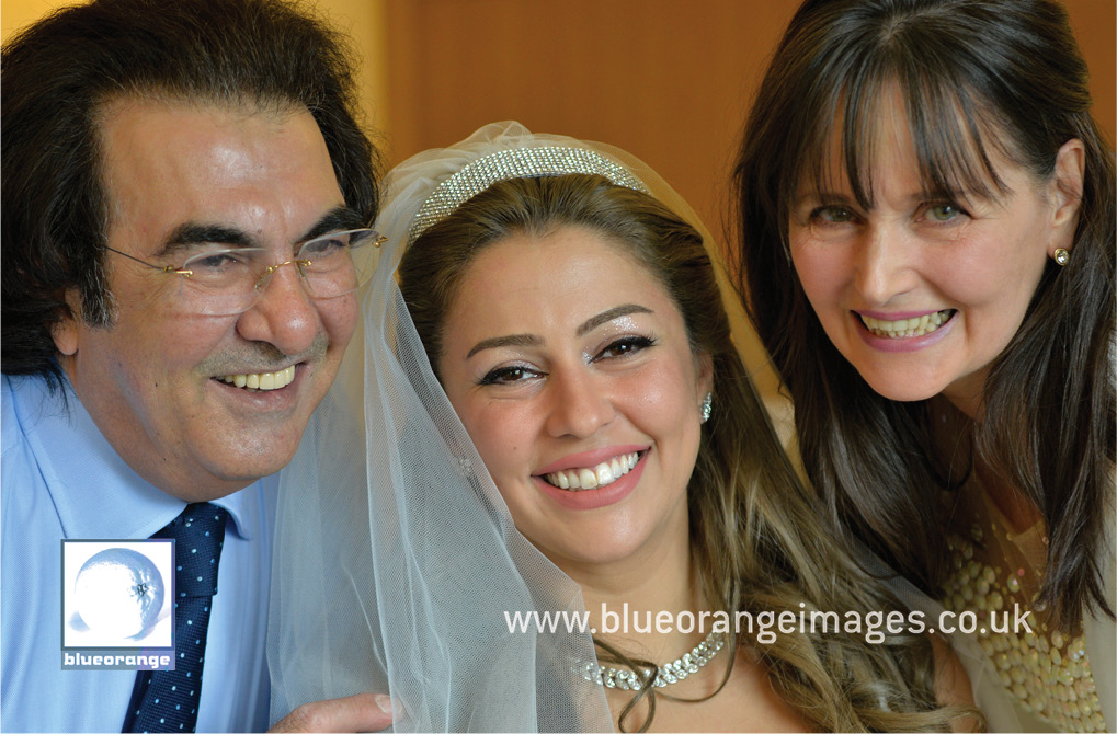 Bride, mother and father Chiswell Green wedding