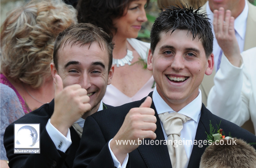 Ross, the groom and the bestman, St Lawerence Church, Abbots Langley