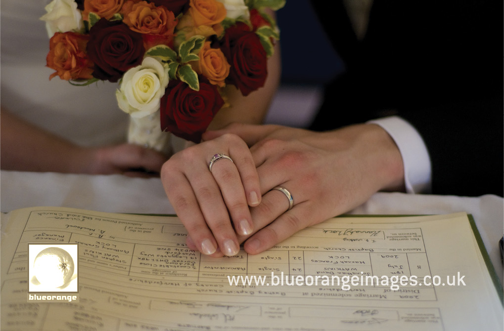 Signing the register and the wedding ring shot