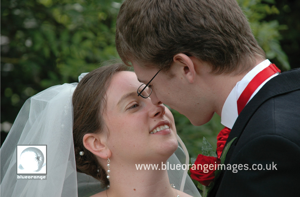 Hannah and John, the bride and groom, at the gardens near the Welwyn Garden City reception