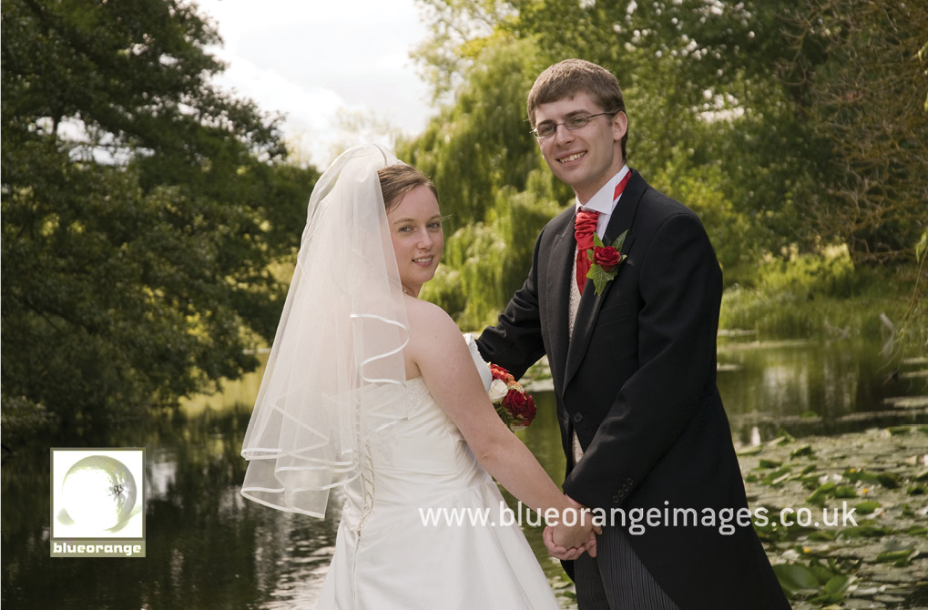 Bride and groom and the riverside