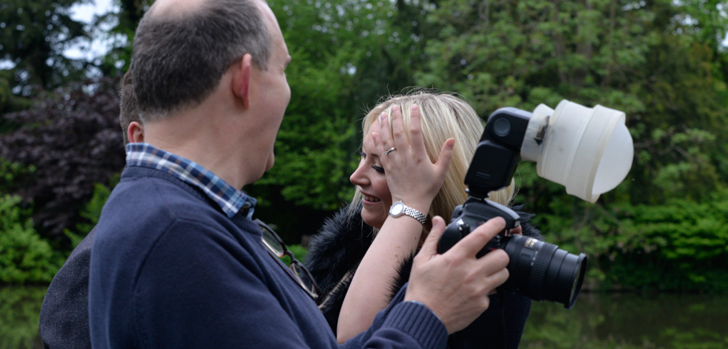 Blue Orange Images, John photographing on an engagement shoot at St Albans