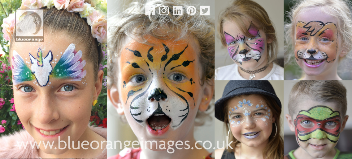 Watford face painter Edna Blue Orange Images