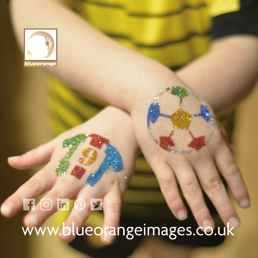 Glitter tattoos football design, Blue Orange Images, Watford