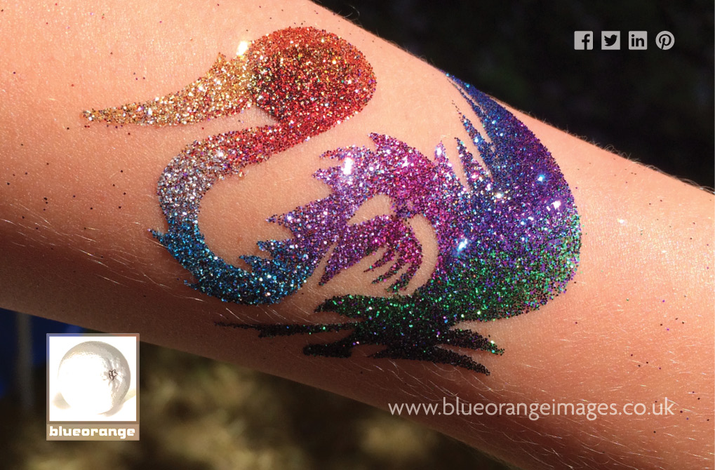 Glitter tattoos from Blue Orange Images, Watford