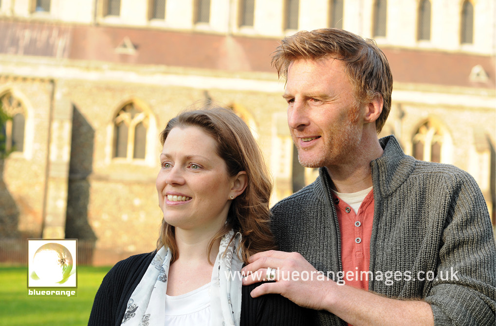 Helen & Gareth, engagements photos at St Albans Cathedral, Herts